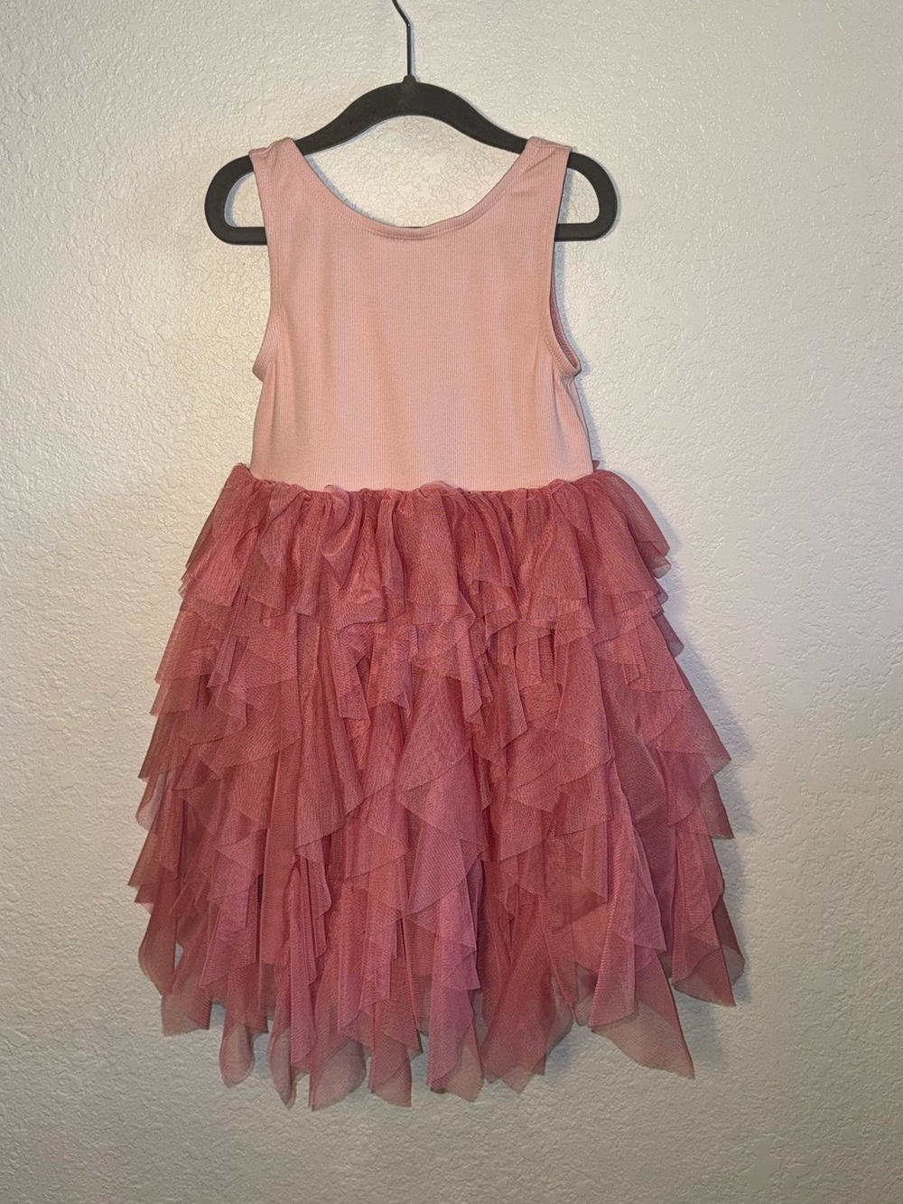 Mini Boden Pink Ribbed Scoop Neck Sleeveless Tulle Tutu Party Dress Birthday 5/6